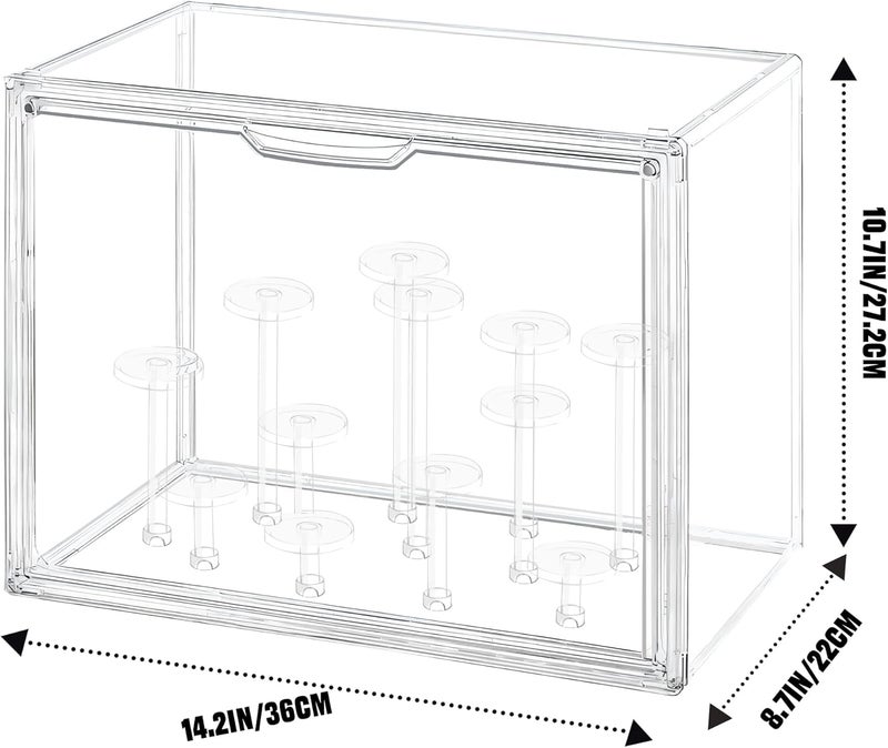 Cutora Clear Acrylic Display Case with Free-Combination Holder, Large Blind Box for Figures, Dustproof Storage Organizer with Magnetic Door for Action Figures Toys, Stackable Collectibiles Showcase - Image 3